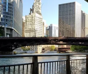 Underpass with the Chicago riverwalk