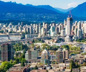 Aerial view of the city of Vancouver