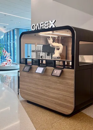 Cafe X robot coffee kiosk at Harvey Milk Terminal 1